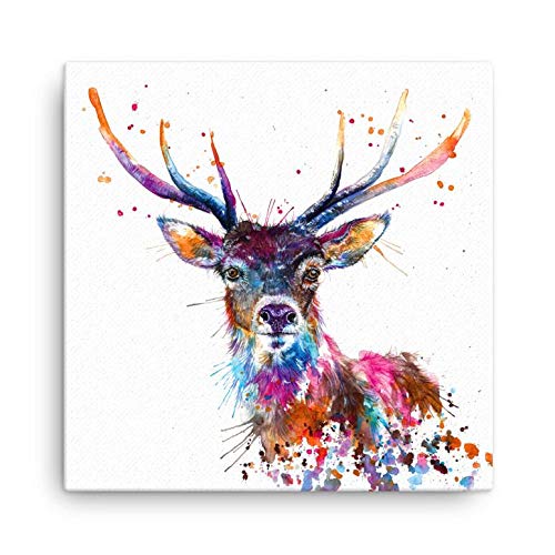 WraptiousKatherine Williams Splatter Rainbow Stag Mini Canvas