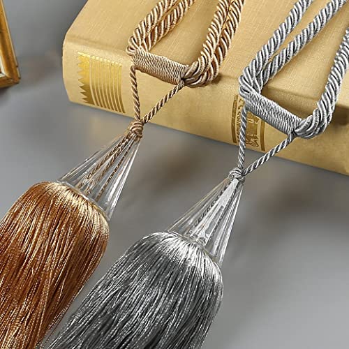 Alzapaños De Cortina con Borlas Y Bolas, Paquete De 2 Alzapaños De Cortina, Alzapaños De Cortinas Trenzados, Decoración del Hogar (B)
