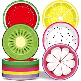 Jacyan 50 PCS Fruit Party Plates Tutti Frutti Theme Birthday Decorations 5 Styles Disposable Paper Dinner...