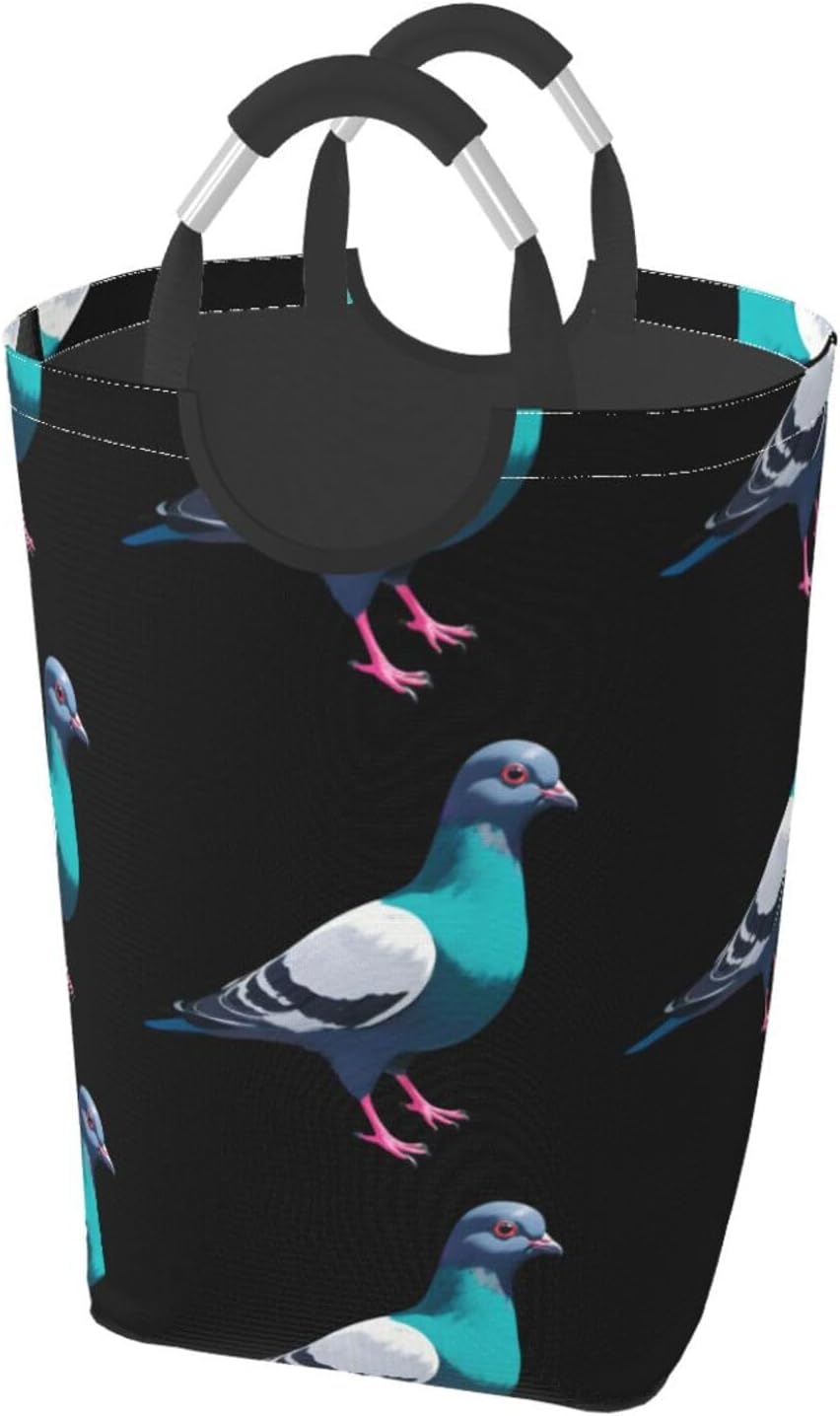 Terrace Pigeon Foldable storage bag, 50L capacity, suitable for laundry room, dormitory bedroom, dirty clothes storage basket.