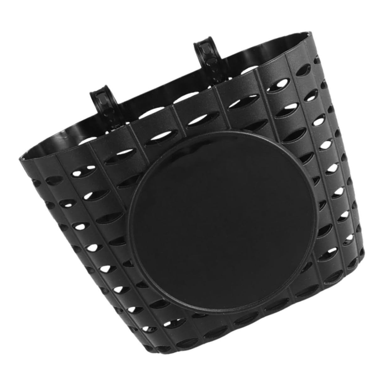 Cesta de Bicicleta Desmontable para Niños, Cesta de Plástico Negra, Soporte de Almacenamiento con Correa Ajustable, Accesorio para Manillar Delantero, Uso para Ciclismo Infantil