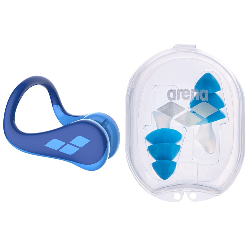 ARENA Unisex – Erwachsene Pro Ii Nasenklemme, Navy-Blue Unisex Schwimm Ohrenstöpsel Earplug pro zum Schutz des inneren/äußeren Gehörgangs vor Wassereintritt, Clear-Royal (127)