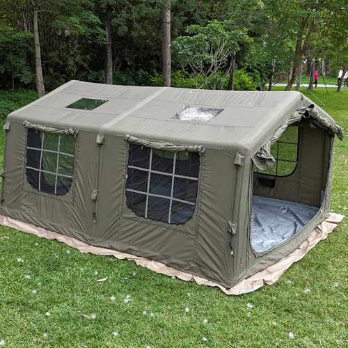 Luxury Large Inflatable Canvas Camping Tent, Skylight Stove Jack - Image 2