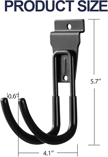 Miniatura 2 de Ganchos de garaje Slatwall, ganchos de garaje resistentes de 5.6 pulgadas, ganchos para colgar en la pared, ganchos para colgar en la pared, soporte