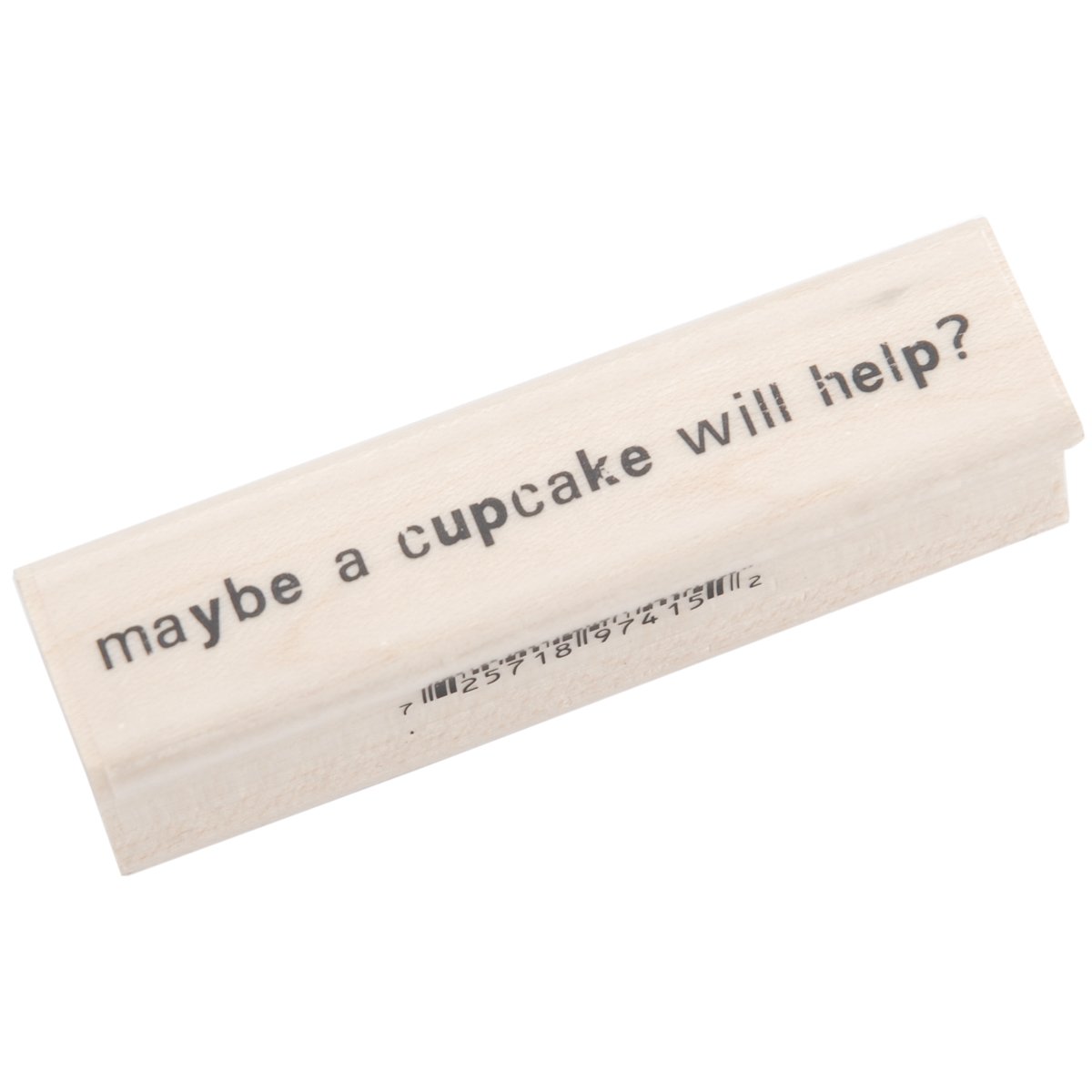 Inkadinkado Mounted Rubber Stamp MM-Maybe A Cupcake? .75"X3"