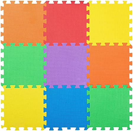 Abaseen Multi-Color Interlocking Floor Mats Exercise Mats, Gym Flooring Mat, Under Pool Mats Interlocking Puzzle EVA Floor Tiles, Yoga Matting EVA Foam-Rubber Non Slip Tile (36, 30 x 30 cm)
