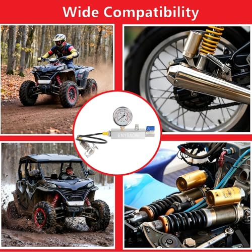 Image of Nitrogen Shock Fill Kit with 700Psi Nitrogen Gauge and G1 /4 & Schrader Valve Nitrogen Regulator Shock Fill No Loss Chuck Tool for ATV, ATC, UTV, Off-Road Bike, Dirt Bike