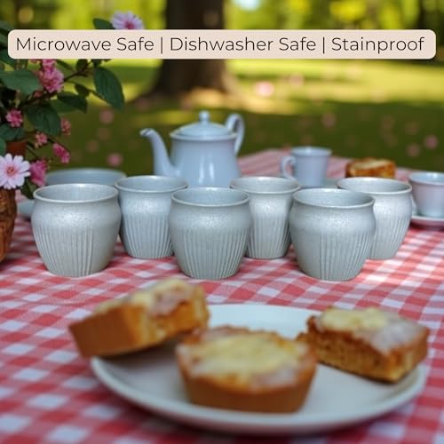 Image of Happy Cove Eco Friendly Cup Set of 6 for Tea | Biocomposite Rice Husk & Bamboo Fibre | 225ml Unbreakable Chai Cups | Microwave Safe Tea Kulhad | Hot & Cold Coffee Mug, Milk & Tea Cup Set