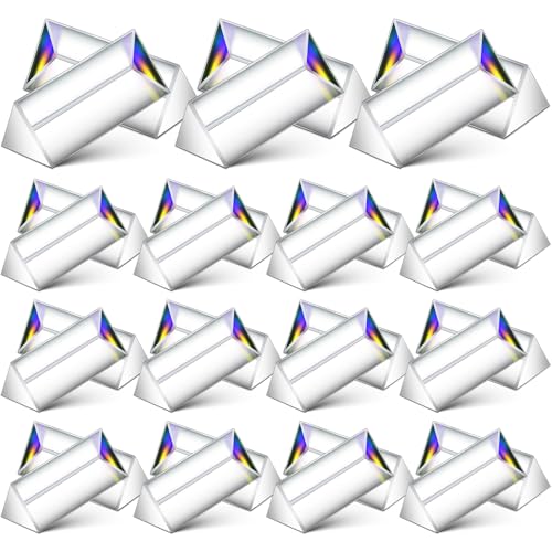 Image of SiliFine 30 Pack 2.5 Inch Clear Triangular Glass Prisms Bulk