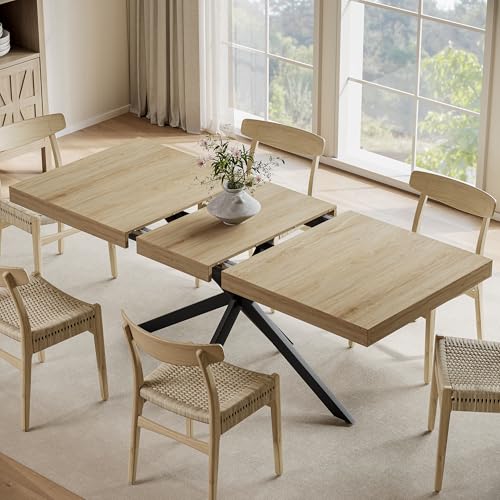 Extendable Dining Room Table for 4 6 8, 55