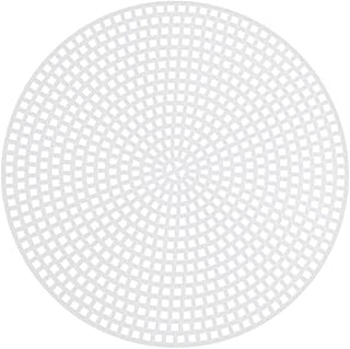 ledmomo 20個 入り用丸型プラスチックメッシュグリッド板 白 カット可能 丈夫な多目的刺繍 編み物用クロスステッチ用網シート バッグ底敷き
