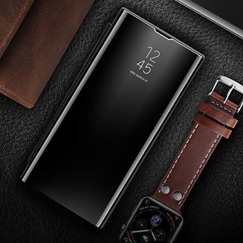 Aicase Flip Cover For Galaxy Note 20, Luxury Flip Case Translucent View Window Smart Sleep/Wake Up Function, Mirror Screen Electroplate Kickstand Full Body Protective Case For Samsung Galaxy Note20 5G #TOP6