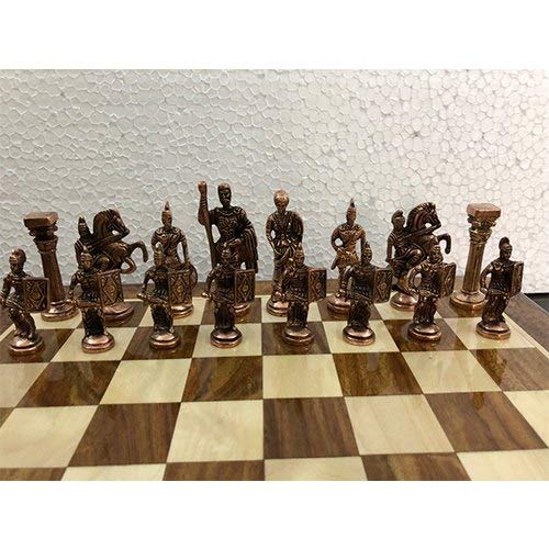 Scacchiera in legno piatto in ottone da 15 pollici