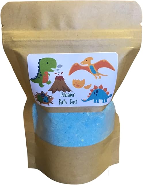 Dinosaur Bath Dust, Foaming colour changing Bath Bomb Dinosaur Dust, Resealable Bag For Kids