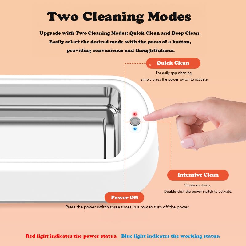 Miniatura 6 de Ultrasonic Jewelry Cleaner Machine,40W 640ML Ultrasonic Jewelry and Eye Glasses Cleaner,Portable Household Ultrasonic Cleaner Machine for Cleaning