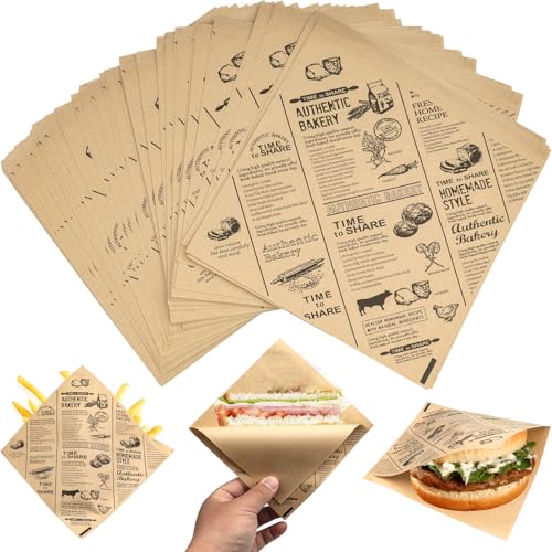 Papel a prueba de grasa elegante tipo vitela de 15x15 cm para sándwiches gourmet 2