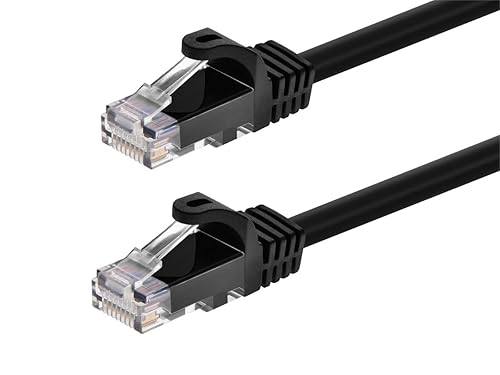 Monoprice - Cable de red de cobre desnudo, 6 metros, serie FLEXboot 24AWG Cat6 550 MHz, UTP Ethernet, gris (109786), Negro 30FT