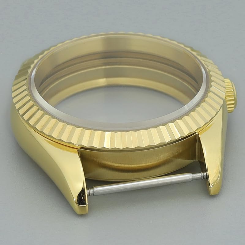 36/39mm 316L Stainless Steel Gold Mechanical Watch Case Sapphire Glass for NH35 34 36 38 Miyota8215 Movement