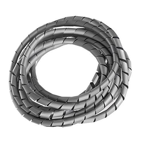Maclean Organizador de Cables en Espiral Color Plateado 3 m - 4...