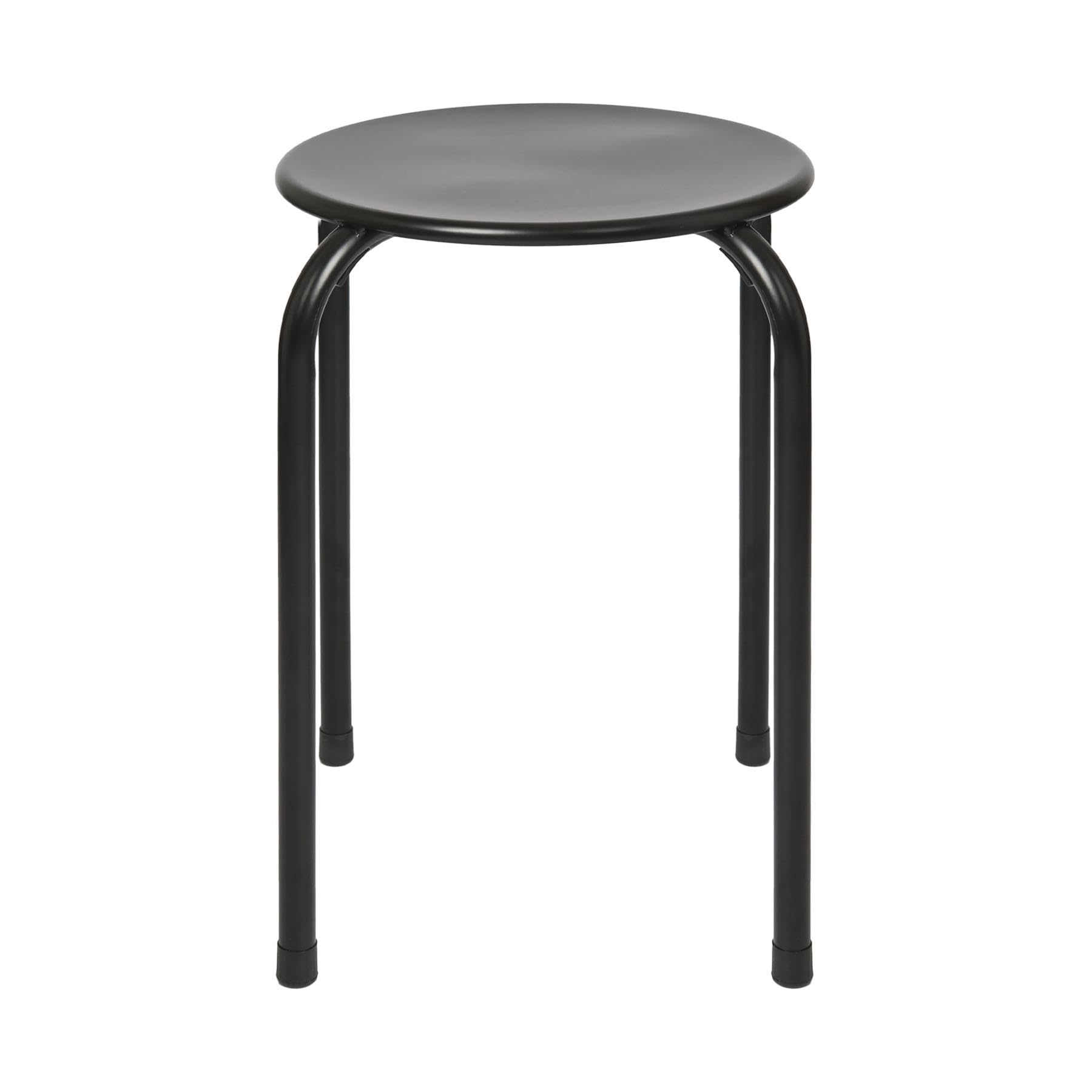 Harbour Housewares Metal Stacking Stool - Matt Black - 1x Adults Small Stackable Kitchen Dining Breakfast Bedroom Vanity Dressing Table Sitting Room Office Chair Chairs Seat Set