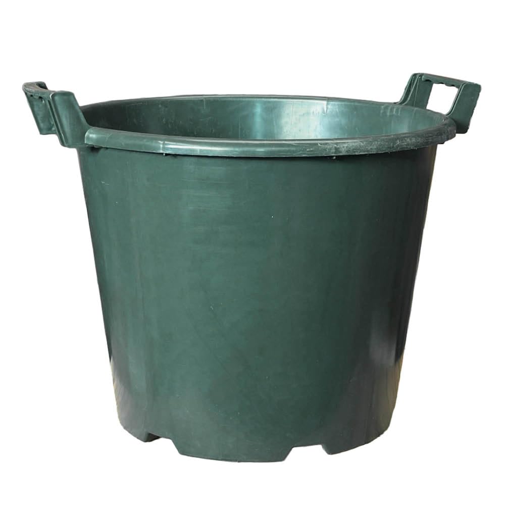 YouGarden 3 x Green Heavy Duty 30L Plant Pots 40cm Diameter - Plastic Planters for Outdoor Plants - Large 15.7' Flower Pots for Gardens - Perfect for Flowers, Vegetables & General Use