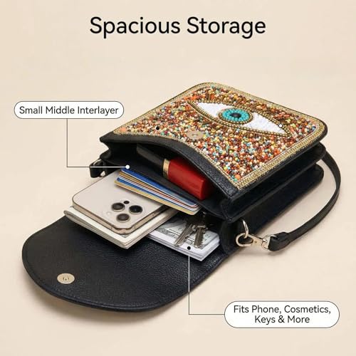 Image of Small Crossbody Bags for Women Designer Cell Phone Bag Boho Shoulder Wallet Purse