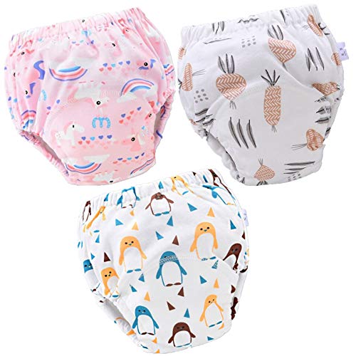 Tiger007 3 Pack Toddler Training Pants for Boys and Girls Potty Training Pants (C, 12M-18M)