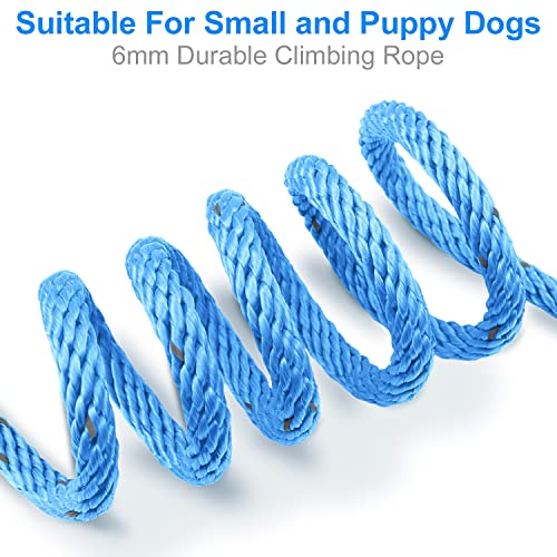 Joytale Reflektierend Schleppleine für Hunde, 10m Hundeleine mit Gepolsterten Griff und 2 Karabinerhaken, Nylon Lange Seil Trainingsleine für Welpen, Kleine Hunde, Blau