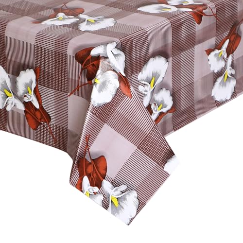 Image of Dakshya Industirs PVC Waterproof Table Cover 36x54 Inch Floral Printed Center Table Cover Washable Plastic Table Sheet Oilproof Dining Table Cover for Coffee Table Living Room Home (Urban Vine)
