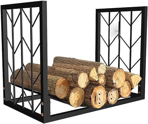SXHYSL Leñero para Chimenea De Exterior con Construcción De Metal Resistente, Leñero Interior para Leña De Hierro Forjado, Solución De Almacenamiento Y Transporte De Leña,