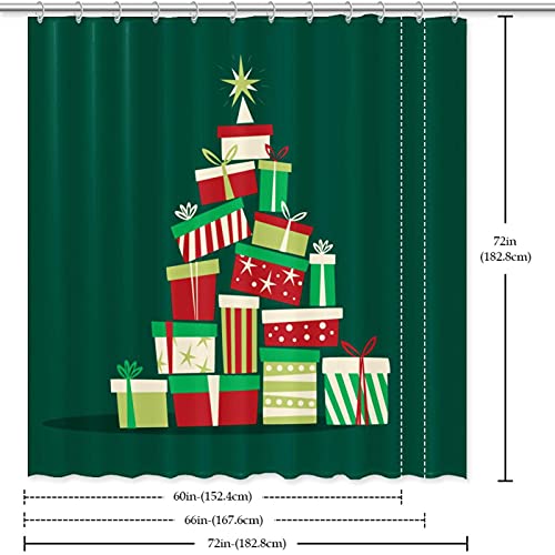 Rideau de douche sapin de Noël 182x182 cm avec 12 crochets - 7