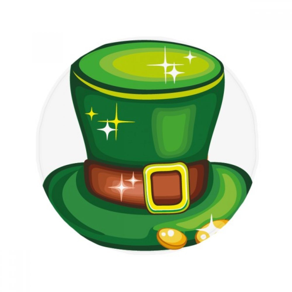 Chapeau vert Irlande tapis de sol rond anti-slip St.Patrick