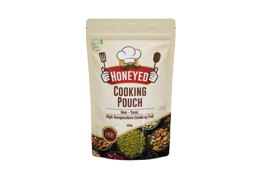 Honeyed Cooking Pouch. High Temperature Cooking Pouch Suitable for Moi-moi, Ekuru, Ogi, Eko, Ofuloju, and Ogiri. Self sealing & Resuable | 200g (100)
