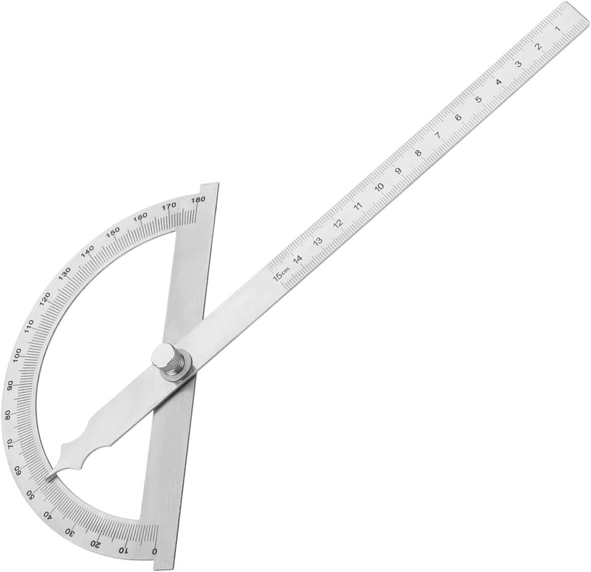 Auniwaig Stainless Steel Protractor, 180 Degrees Angle Protractor Ruler, Angle Finder Adjustable Measuring Tool for Woodworking Drawing
