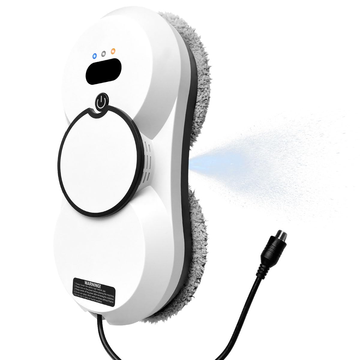 Robot Lave-vitres Automatique | 5600Pa Aspiration, Pulvérisation d'eau, 3 Modes de Nettoyage, Télécommande pour Fenêtres et Surfaces Lisses (White HCR-10)
