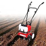 Garden Tiller Cultivator 52cc 2HP 2 Stroke Gasoline Tiller Cultivator Rotary Hoe Rototiller Garden Yard Soil Tilling Machine (1E44F Engine Model)
