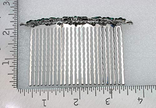 Peine para cabello con cristal floral azul marino miniatura 6