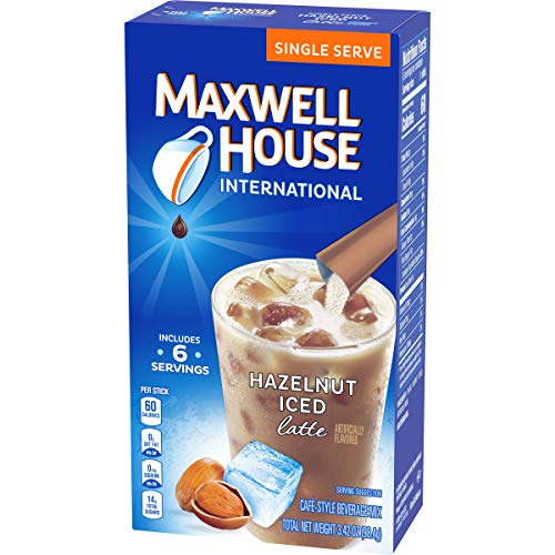 Maxwell House International Cafe Iced Hazelnut Latte Instant Coffee (3.42 oz Boxes, Pack of 8)