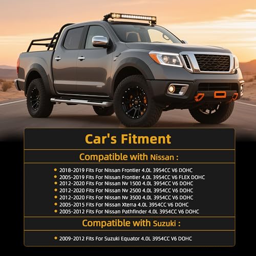 Image of Head Gasket Set with Bolts, 4.0L, fits for Nissan Frontier /Pathfinder /Xterra /Nv 1500 /2500 /3500, fits for Suzuki Equator 4.0L DOHC VQ40DE 2005-2020 OE#HS26370PT, ES72900(70pcs)