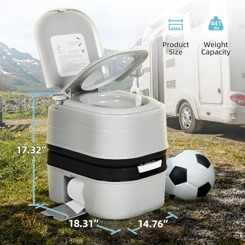 Image of YITAMOTOR 6.34 Gal Portable Toilet Camping Porta Potty w /Paper Collection