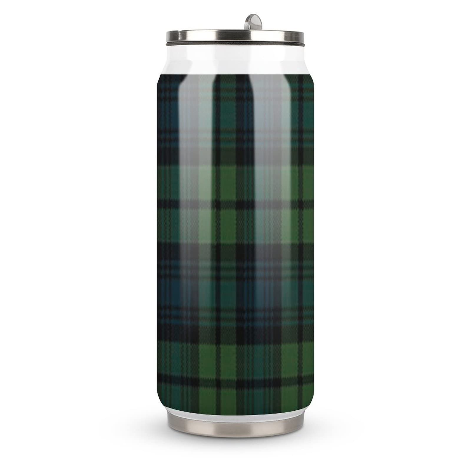 BAIKUTOUAN Scottish Tartan Plaid Travel Mug with Lid, 500ml Insulated Tumbler Cup for Women & Men