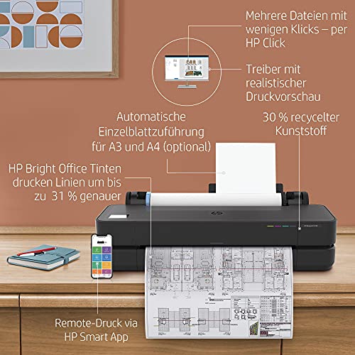 HP DesignJet T230 Großformatdrucker 24 Zoll für Zuhause und Büro