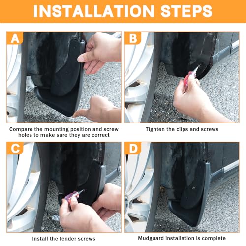 Image of Mud Flaps Mud Guards Replacement for 2022-2024 Maverick Front Mudflap and Rear Mudguard No Drilling Required 4pc Set