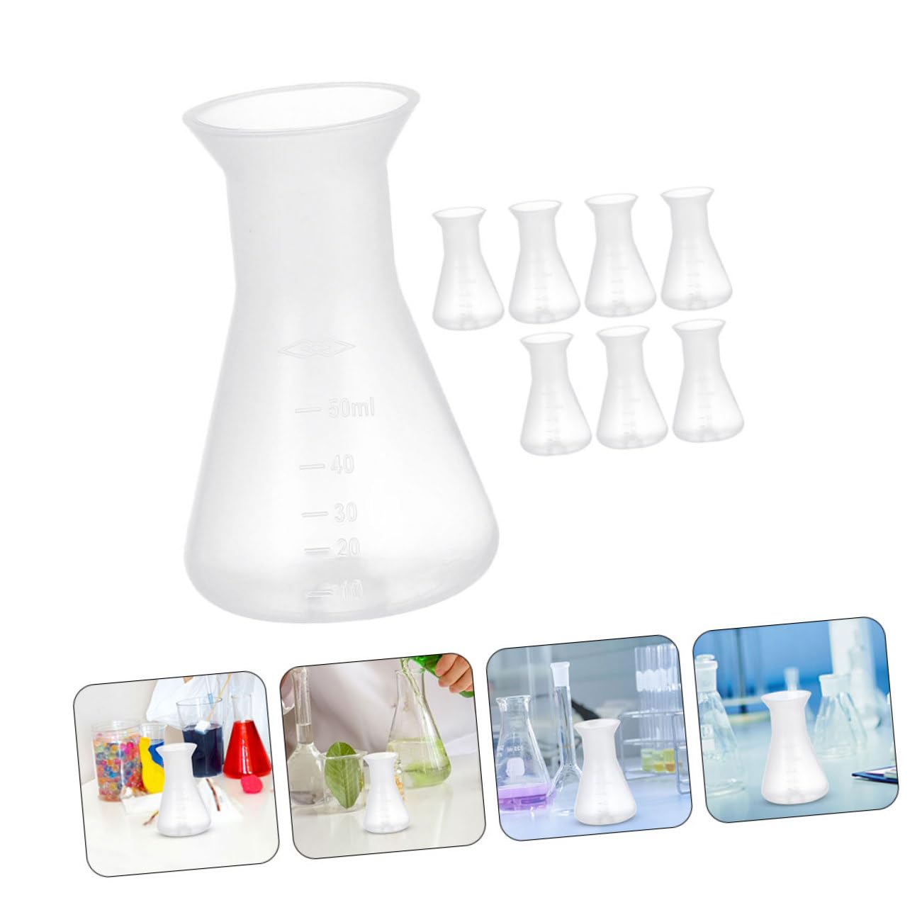 Gatuida 32piezas Frascos De Laboratorio De Erlenmeyer De Escala Frascos Cónicos Para Experimentos Científicos Diseño De Cuello Estrecho Para Usos Versátiles Entornos De Laboratorio