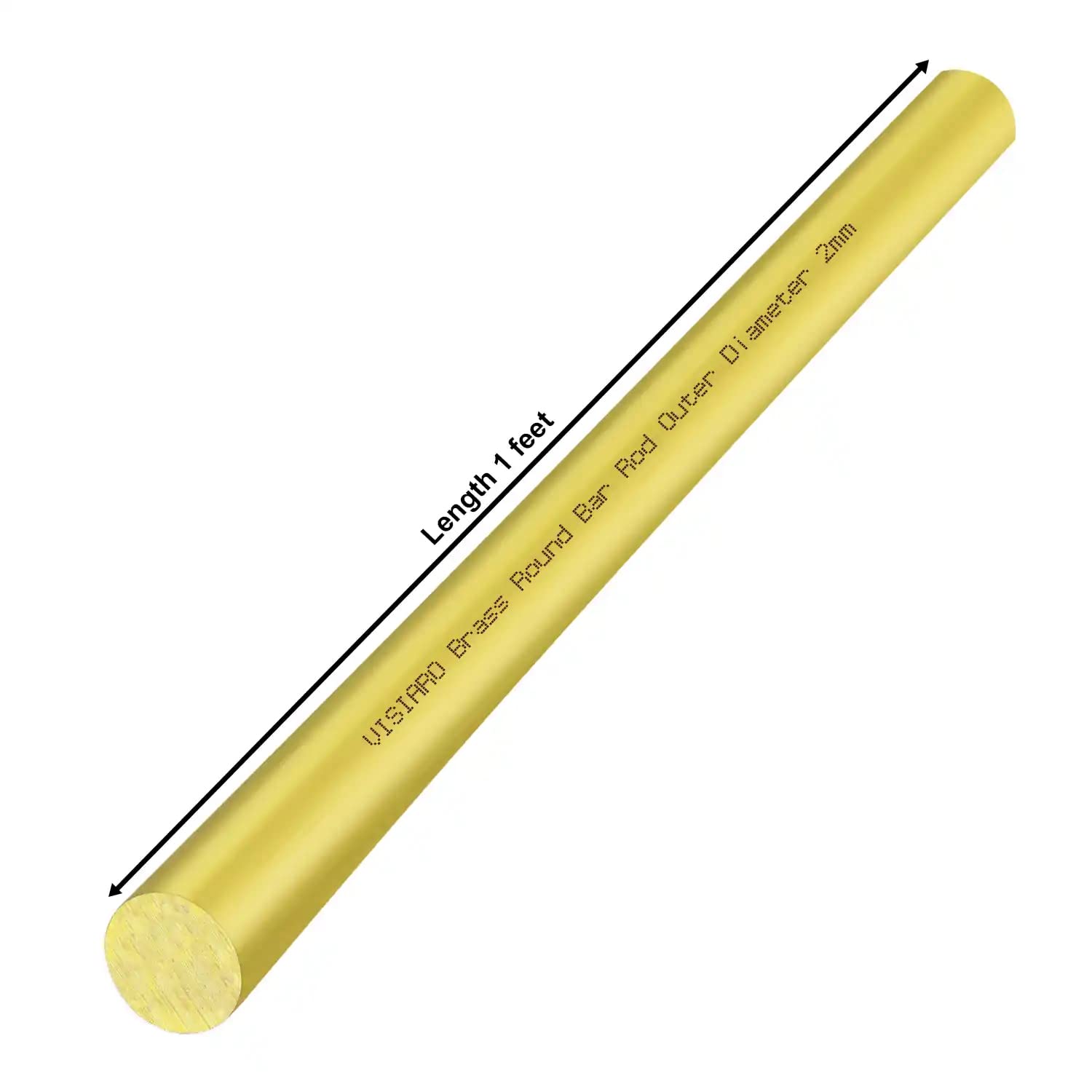 Visiaro Hard Brass Round Bar Rod, 1ft, Outer Dia 2 mm, Pack of 10 — Amazon image 4