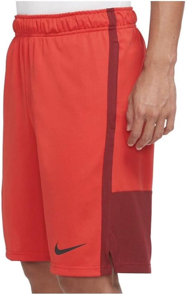Nike Men's Dri-FIT Knit Hybrid 9" Training Shorts (Red, Small)