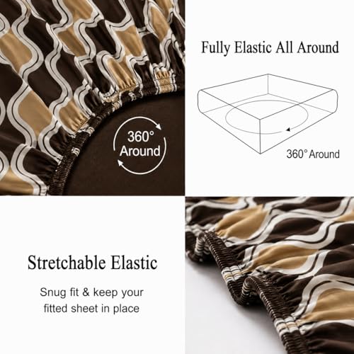 Image of Warm Flannel (Flano) King Size 345 TC Winter Fitted Bedsheet | All Side Elastic Premium Winter Soft Velvet Furnishing Bed Sheet with 2 Big Pillow Cover Size - 72 x 78 X 8 Inches Camel Brown
