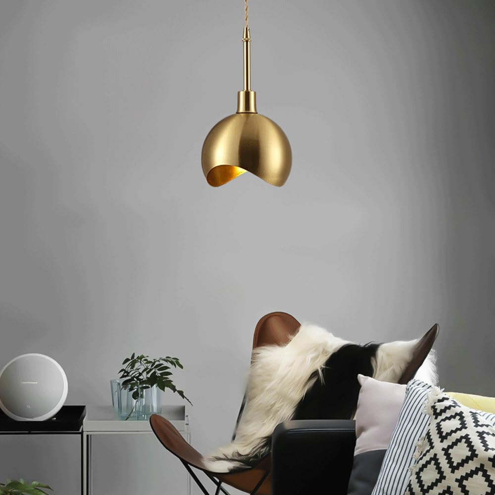 E14-Lichtquelle, Einzelkopf-Pendelleuchte, kreativer Persönlichkeits-Kupfer-Kronleuchter, Unterputz-Decken-Hängeleuchte, Wohnzimmer-Schlafzimmer-Esszimmer-Dekorationsleuchten