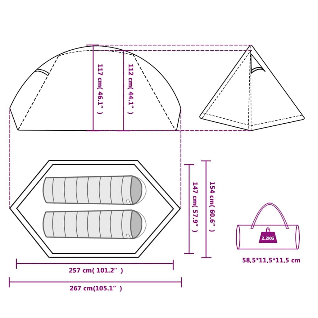 Mangloder Kuppel-Campingzelt Personen Weiß Wasserdicht Leicht Tragbar für Wanderungen Trekking Outdoor Camping und Festivals