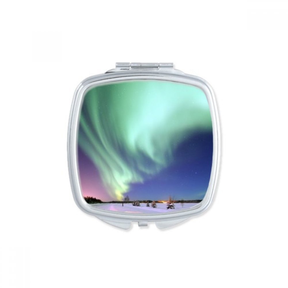 Miroir mignon petit cadeau à offrir avec motif de neige et aurore